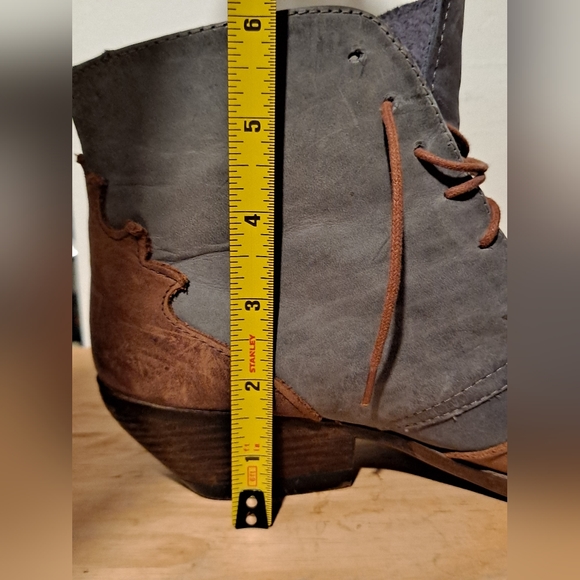 Vintage Spiegel Blue Leather Lace Up Pointed Toe Western Ankle Boot Womens 7.5 - Picture 10 of 10